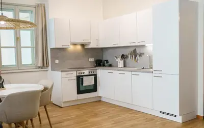 Küche/Küchenzeile in der Unterkunft Perfekt für 1 bis 3 Nächte oder Projektaufenthalte