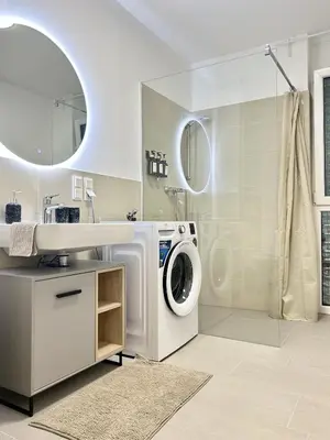 Ein Badezimmer in der Unterkunft Zentrale Business- und Familienwohnung Nähe Wien