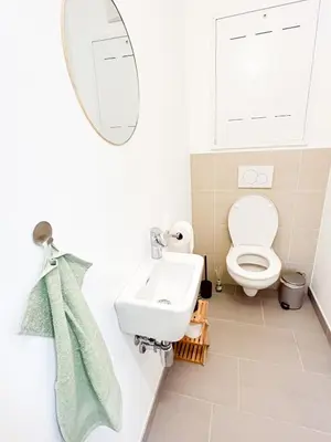 Ein Badezimmer in der Unterkunft Zentrale Business- und Familienwohnung Nähe Wien