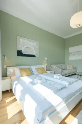 Ein Bett oder Betten in einem Zimmer der Unterkunft josef's home I Premium Apartment I Metro Access