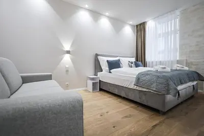Ein Bett oder Betten in einem Zimmer der Unterkunft BRAND NEW! Apartment Gold - right near Schönbrunn Palace