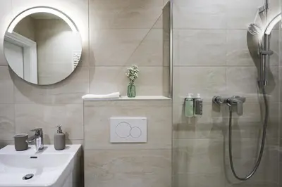 Ein Badezimmer in der Unterkunft BRAND NEW! Apartment Saphire - right near Schönbrunn Palace
