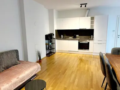 Küche/Küchenzeile in der Unterkunft City Apartment Haberl