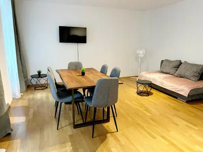 Ein Sitzbereich in der Unterkunft City Apartment Haberl