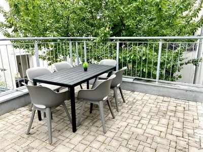 Ein Balkon oder eine Terrasse in der Unterkunft City Apartment Haberl