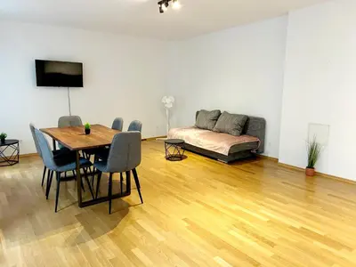 Ein Sitzbereich in der Unterkunft City Apartment Haberl