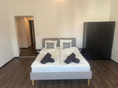 Ein Bett oder Betten in einem Zimmer der Unterkunft Cozy Apt near Schönbrunn