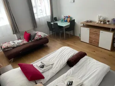 Ein Sitzbereich in der Unterkunft Apartment near Schönbrunn