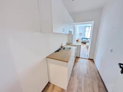 Küche/Küchenzeile in der Unterkunft Lovely Apartment - 15 Min from Airport & City Center, 5 Min from Vienna Main-Bus Station EZ10b