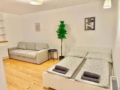 Ein Sitzbereich in der Unterkunft Luxury 130 m2 Apartment with Garden