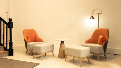Ein Sitzbereich in der Unterkunft Elias Residence Vienna