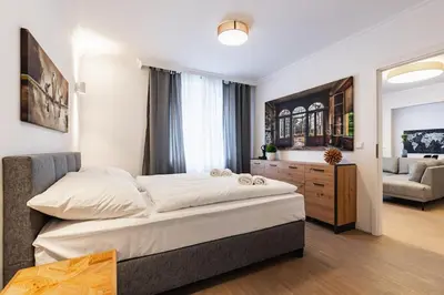 Ein Bett oder Betten in einem Zimmer der Unterkunft New stylish apartment in the heart of Vienna