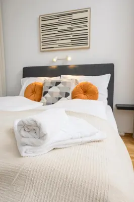 Ein Bett oder Betten in einem Zimmer der Unterkunft Quiet & Comfortable Studio Apartment in Vienna