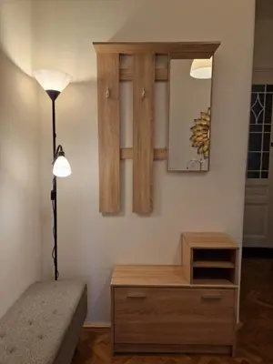 Grundriss der Unterkunft A stylish and comfortable 2 bedroom apartment with thoughtful design, private balcony, and a relaxing bathtub, making it perfect for well being and cozy city living