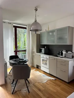 Küche/Küchenzeile in der Unterkunft MODERN LUXURY FOREST APARTMENT - 30 mins to center