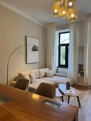 Ein Sitzbereich in der Unterkunft Haven Home Vienna Apartment