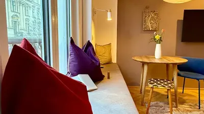 Ein Sitzbereich in der Unterkunft Trendy, Creative&Charming Meet Hip&Central