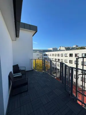 Ein Balkon oder eine Terrasse in der Unterkunft Luxus Ottakring