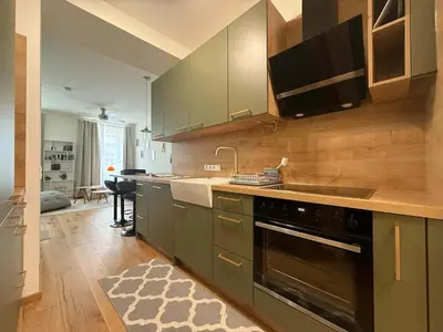 Küche/Küchenzeile in der Unterkunft Central and stylish studio in Vienna