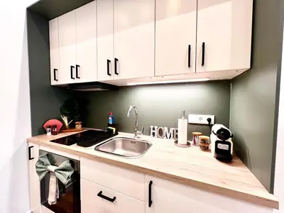 Küche/Küchenzeile in der Unterkunft TheWICKI 1504 - Wunderschöne Apartments in Wien