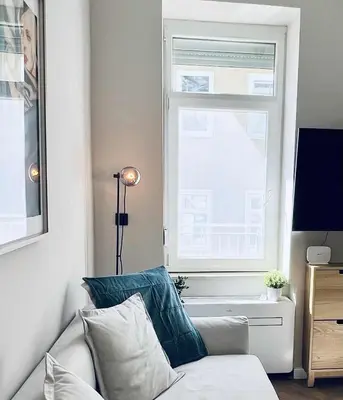 Ein Sitzbereich in der Unterkunft Praterhood Elegant Suites