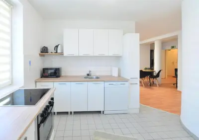 Küche/Küchenzeile in der Unterkunft Modern Apartment near Vienna Central Station