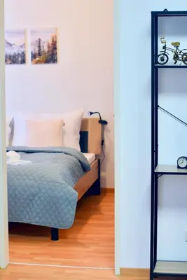 Ein Bett oder Betten in einem Zimmer der Unterkunft Modern Apartment near Vienna Central Station