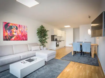 Küche/Küchenzeile in der Unterkunft Modern City Apartment near Vienna Central Station