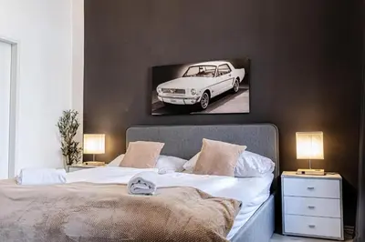 Ein Bett oder Betten in einem Zimmer der Unterkunft Sweet 3 Rooms Complex, Shopping Paradise Mariahilfer