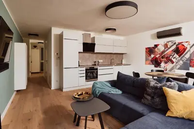 Küche/Küchenzeile in der Unterkunft Premium Apartment near TrippleTower close to Central Wien 24h Checkin