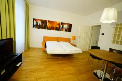 Ein Bett oder Betten in einem Zimmer der Unterkunft Schlossquadrat Apartment 17