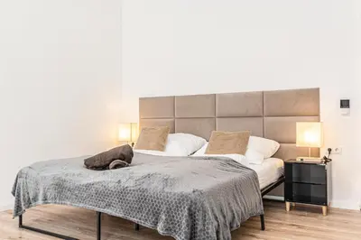 Ein Bett oder Betten in einem Zimmer der Unterkunft Comfertable 1BR Apartment very Central In Vienna