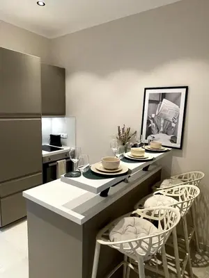 Küche/Küchenzeile in der Unterkunft Residence K - Contemporary Altbau Studio Vienna