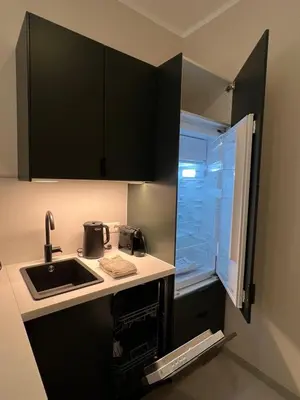 Küche/Küchenzeile in der Unterkunft Residence K - Elegant Studio - Smart Living Vienna