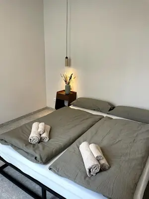 Ein Bett oder Betten in einem Zimmer der Unterkunft Residence K - Spacious Altbau Apartment