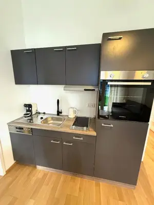 Küche/Küchenzeile in der Unterkunft Brand New, Central Apartment with Own Garden