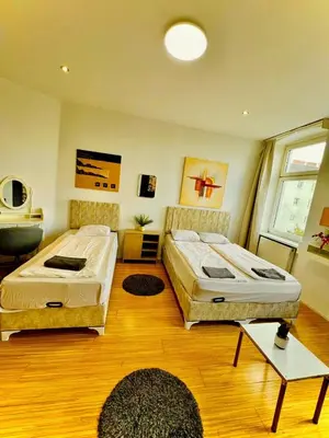 Ein Bett oder Betten in einem Zimmer der Unterkunft WW Studio - Brigittenau Area MM27