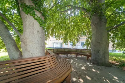 Ein Garten an der Unterkunft Modernes Airport-Apartment Bellavista mit Garten