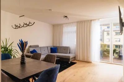 Ein Sitzbereich in der Unterkunft Melody Apartments Vienna