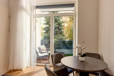 Ein Sitzbereich in der Unterkunft Melody Apartments Vienna