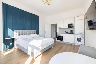 Küche/Küchenzeile in der Unterkunft Apartment Schönbrunn & Kingsiz Bed