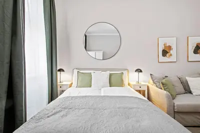 Ein Bett oder Betten in einem Zimmer der Unterkunft Modern Living by Millennium City & U6 Handelskai