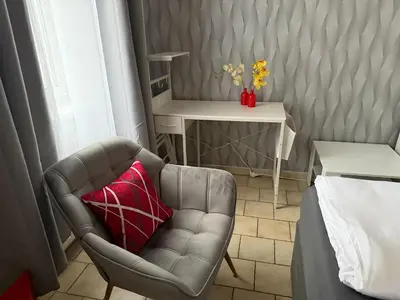 Ein Sitzbereich in der Unterkunft Wien-Cityapartments self check in