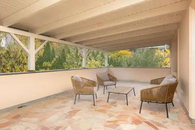 Ein Sitzbereich in der Unterkunft Villa Hietzing