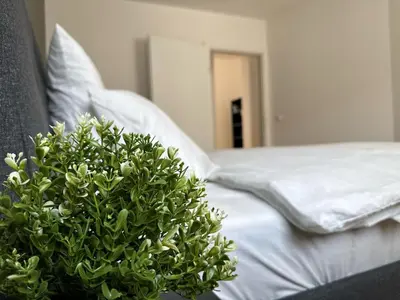 Ein Bett oder Betten in einem Zimmer der Unterkunft 100qm, balcony, near center, Schönbrunn, attic