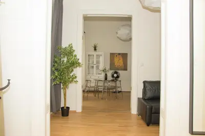 Ein Sitzbereich in der Unterkunft Vienna Hotspot