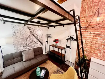 Ein Sitzbereich in der Unterkunft TheWICKI 0206 - Wunderschöne Apartments in Wien