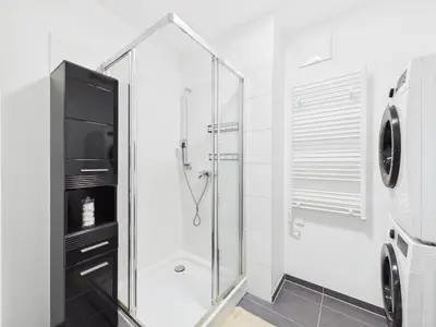 Ein Badezimmer in der Unterkunft Terrace apartment near Donau