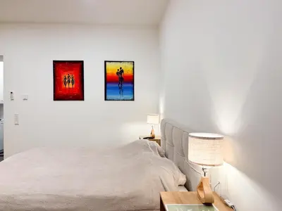 Ein Bett oder Betten in einem Zimmer der Unterkunft GG Immobilien-15 min to city centre