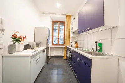 Küche/Küchenzeile in der Unterkunft 3 king-size beds, 15 min from Vienna Hauptbahnhof, ground floor